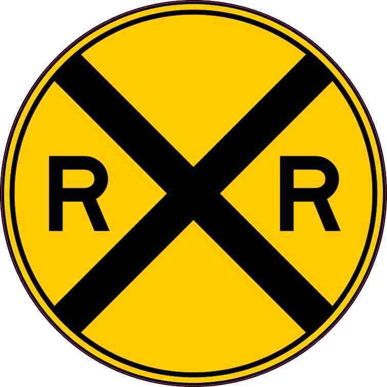 5in x 5in Railroad Crossing Sign Sticker Car Truck Vehicle Bumper Decal