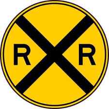 5in x 5in Railroad Crossing Sign Sticker Car Truck Vehicle Bumper Decal picture
