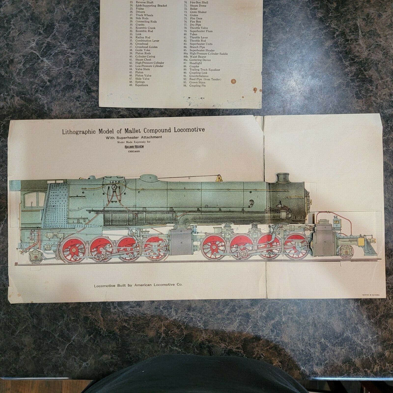 Lithographic Bavaria railroad model Locomotive railway railroad Super Heater 