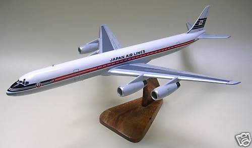 DC-8 JAL Airlines Douglas Airplane Handcrafted Wood Model Regular New
