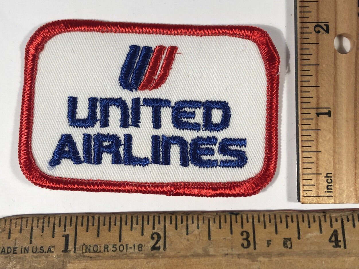 Vintage United Airlines Logo 2” x 3” Patch Iron On Airplane Aviation Plane