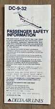 DELTA AIR LINES DC-9-32 SAFETY CARD 10/90 picture