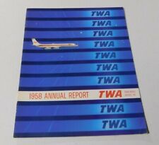 RARE VINTAGE TWA TRANS WORLD AIRLINES 1958 ANNUAL REPORT picture