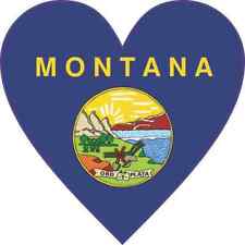 4X4 Montana Flag Heart Bumper Sticker Vinyl Decal Decals Truck Window Stickers picture