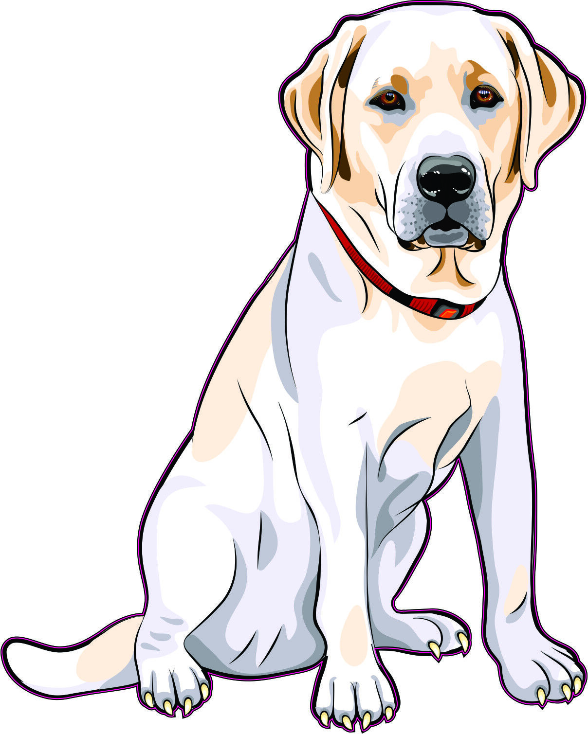 4in x 5in Right Facing Yellow Labrador Vinyl Sticker Car Vehicle Bumper Decal