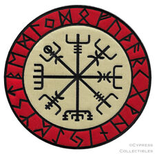 LARGE VIKING COMPASS PATCH Vegvisir IRON-ON EMBROIDERED ICELANDIC NORSE RUNE BIG picture
