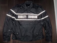 Harley Davidson Men's Classic Cruiser Mesh Riding Jacket Reflective Large picture
