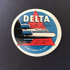 Vintage Delta Air Lines Luggage Tag / Sticker - 1950’s Delta  picture