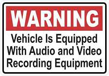 5in x 3.5in Warning Audio and Video Recording Vinyl Sticker Car Vehicle Decal picture