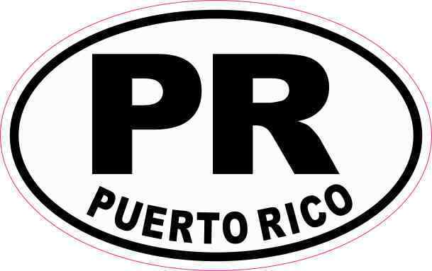 4in x 2.5in Oval PR Puerto Rico Sticker