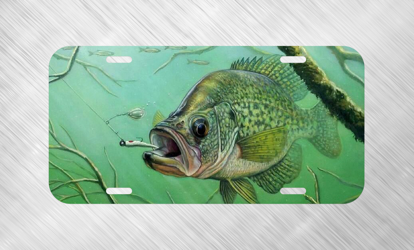 New Crappie Fish Fishing Lake Bass Lure License Plate Auto Car Tag  