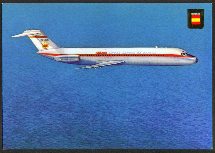 Iberia Spanish Airways Douglas DC-9 postcard 1970s