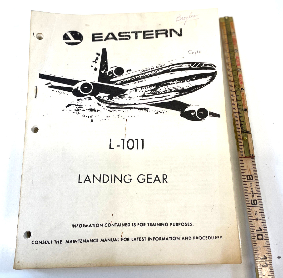 Vtg Eastern Airlines Lockheed L-1011 Landing Gear Service Book From Miami Intl
