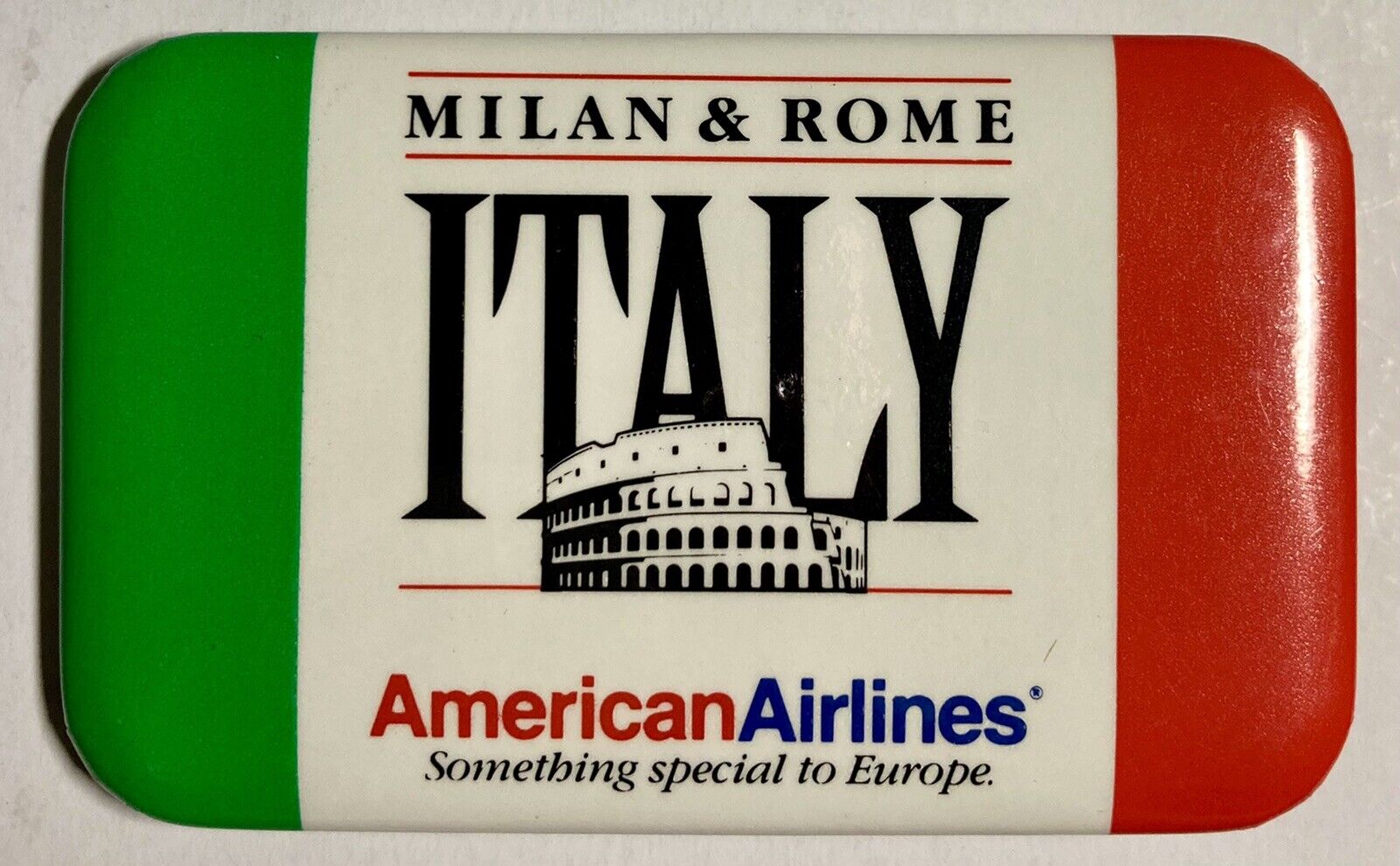 American Airlines Milan & Rome Italy Collectible Pin Button AA Pilot Flight