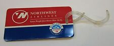Vintage Northwest Airlines KLM Worldwide Reliability Luggage Tag Plastic FREE SH picture