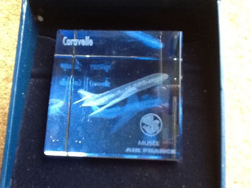 Air France Caravelle Crystal paperweight 