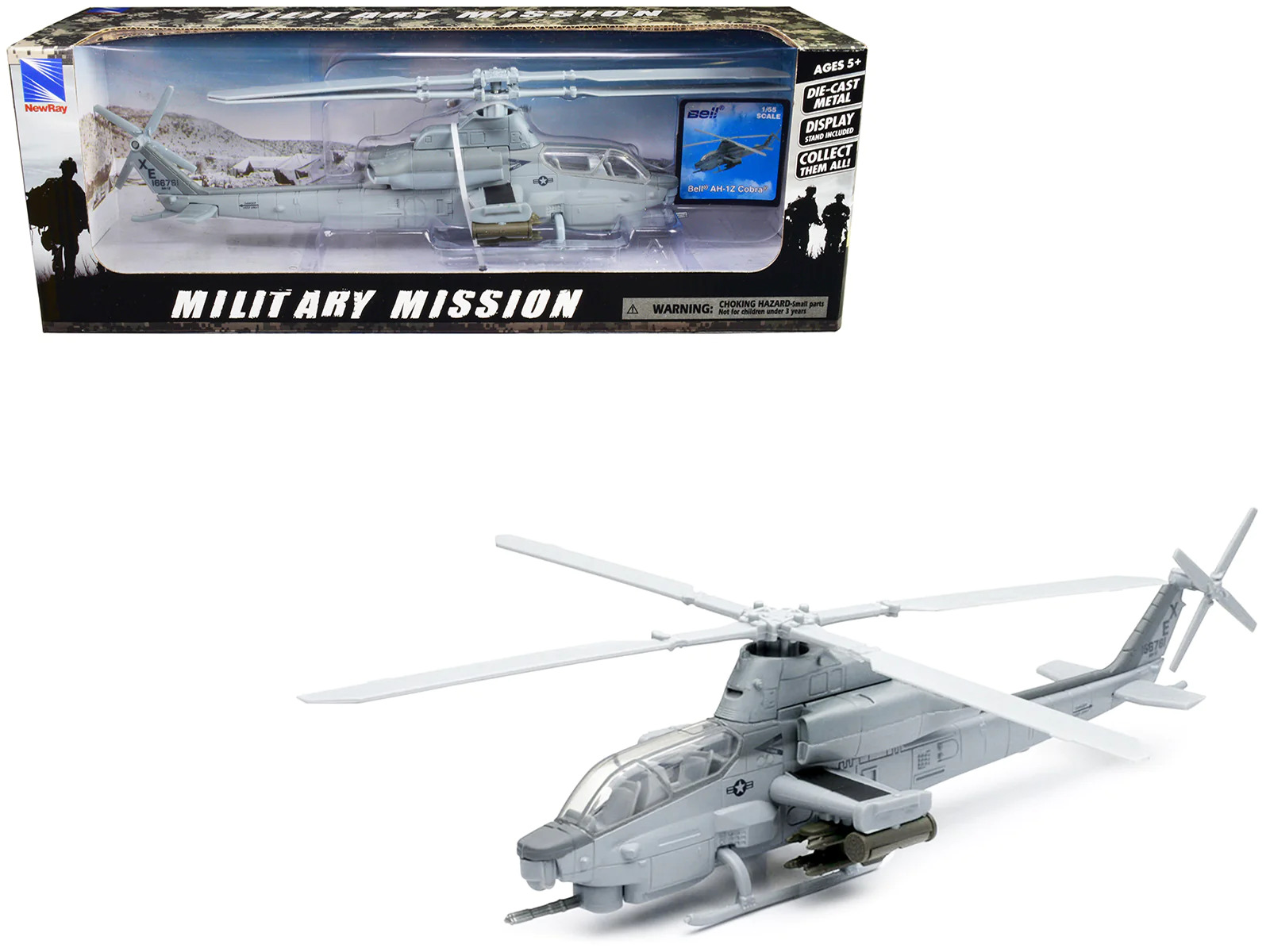 Bell AH-1Z Cobra Helicopter Military 1/55 Diecast Model