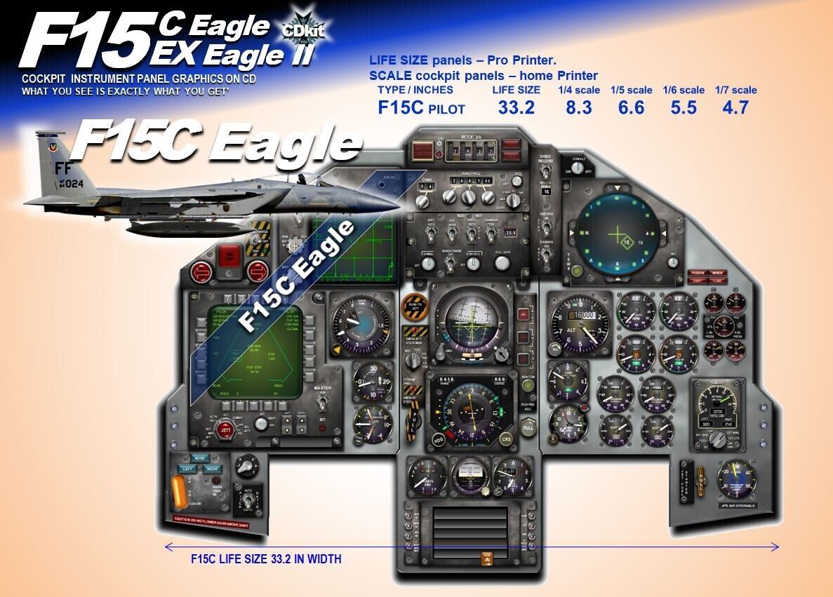 F15C and F15EX EAGLES COCKPIT instrument panel CDkit