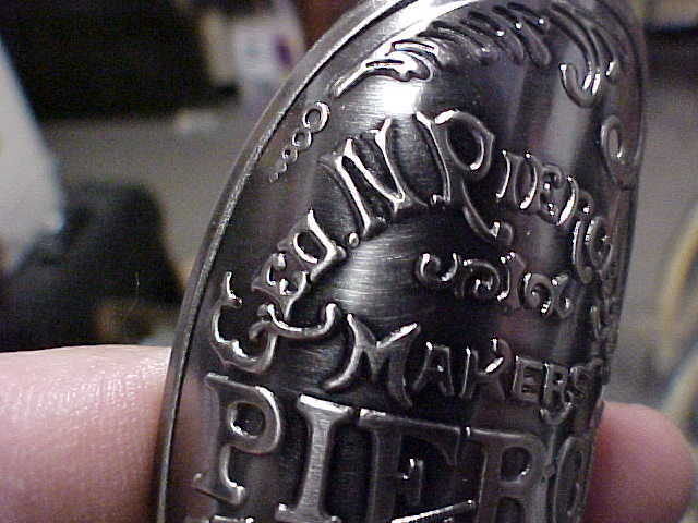 George N. Pierce Bicycle Badge Emblem Buffalo NY Nickel 3-D Stamped 1800s