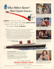 Blue Ribbon Speed Red Carpet Luxury - S S United States ad 1954 H picture
