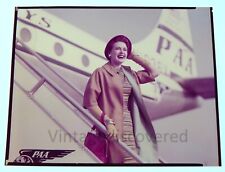 2 - Pan Am Airplane & Model 1950s Vintage Color Transparency Advertising Photos picture