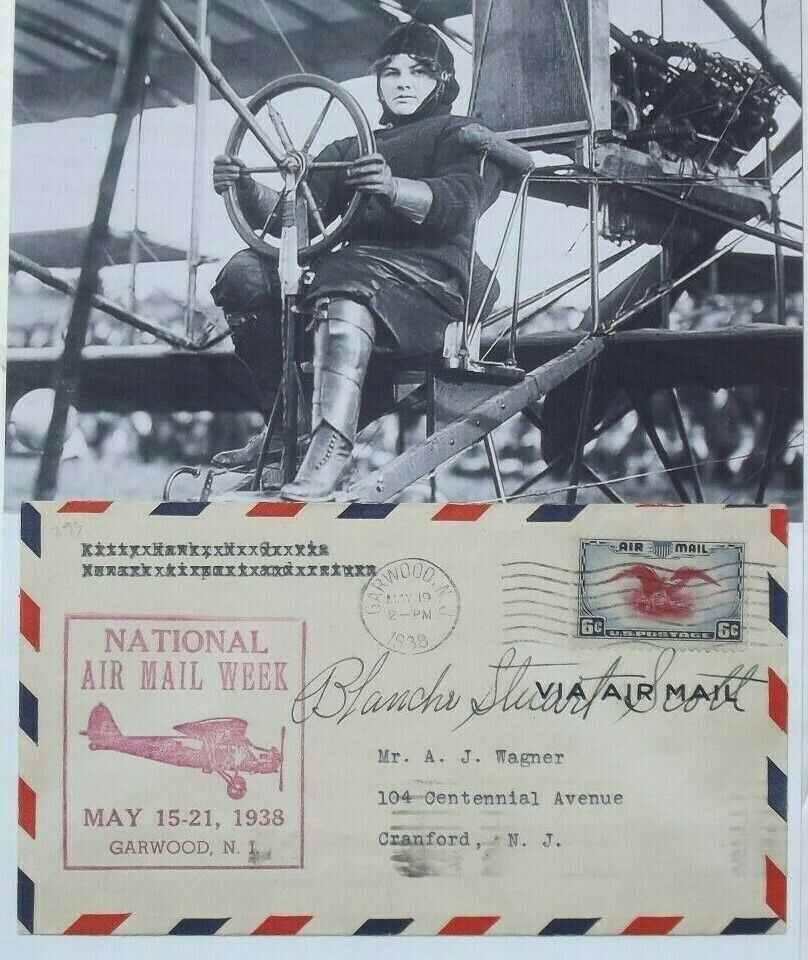 Blanche Scott Aviation Pioneer First Woman Aviator Autograph Cover \'\'Rare\'\' 
