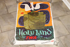 Original Vintage 1960's TWA Litho Poster HOLY LAND David Klein 40