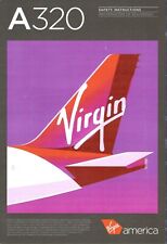 Virgin American Airlines Airbus A320 Airliner Safety Card picture