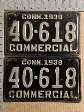 1938 Connecticut commercial license plate pair 40-618 YOM DMV ALL ORIGINAL 9999 picture