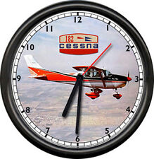 Cessna 182 Red Aircraft Pilot Airplane Flying Personal Aircraft Sign Wall Clock picture