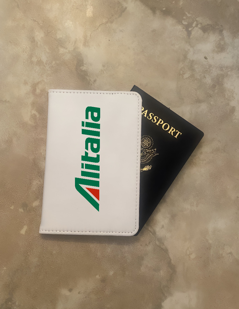 Alitalia Italian Airline Passport Wallet with Card & Travel Document Holders