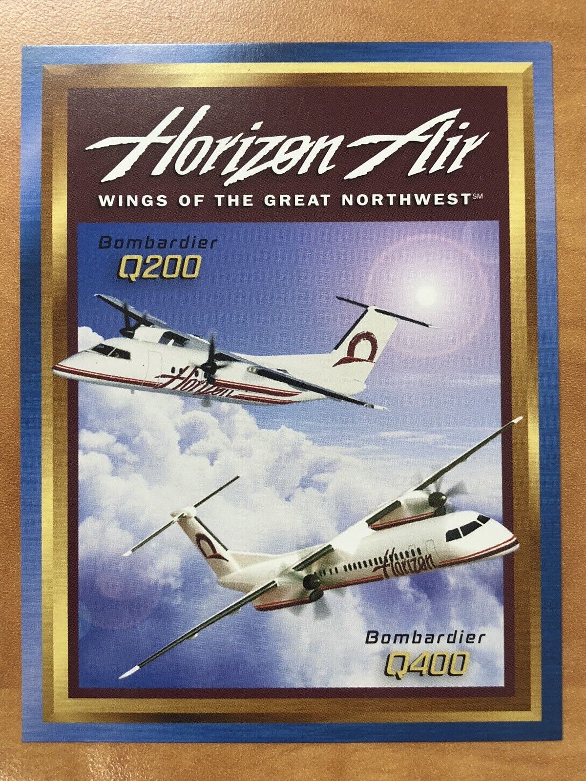 HORIZON AIR ALASKA AIRLINES BOMBARDIER DASH-8 Q200 & Q400 COLLECTOR CARD NEW