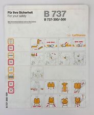 LUFTHANSA B737-300/-500 airline safety card - 1/99 picture