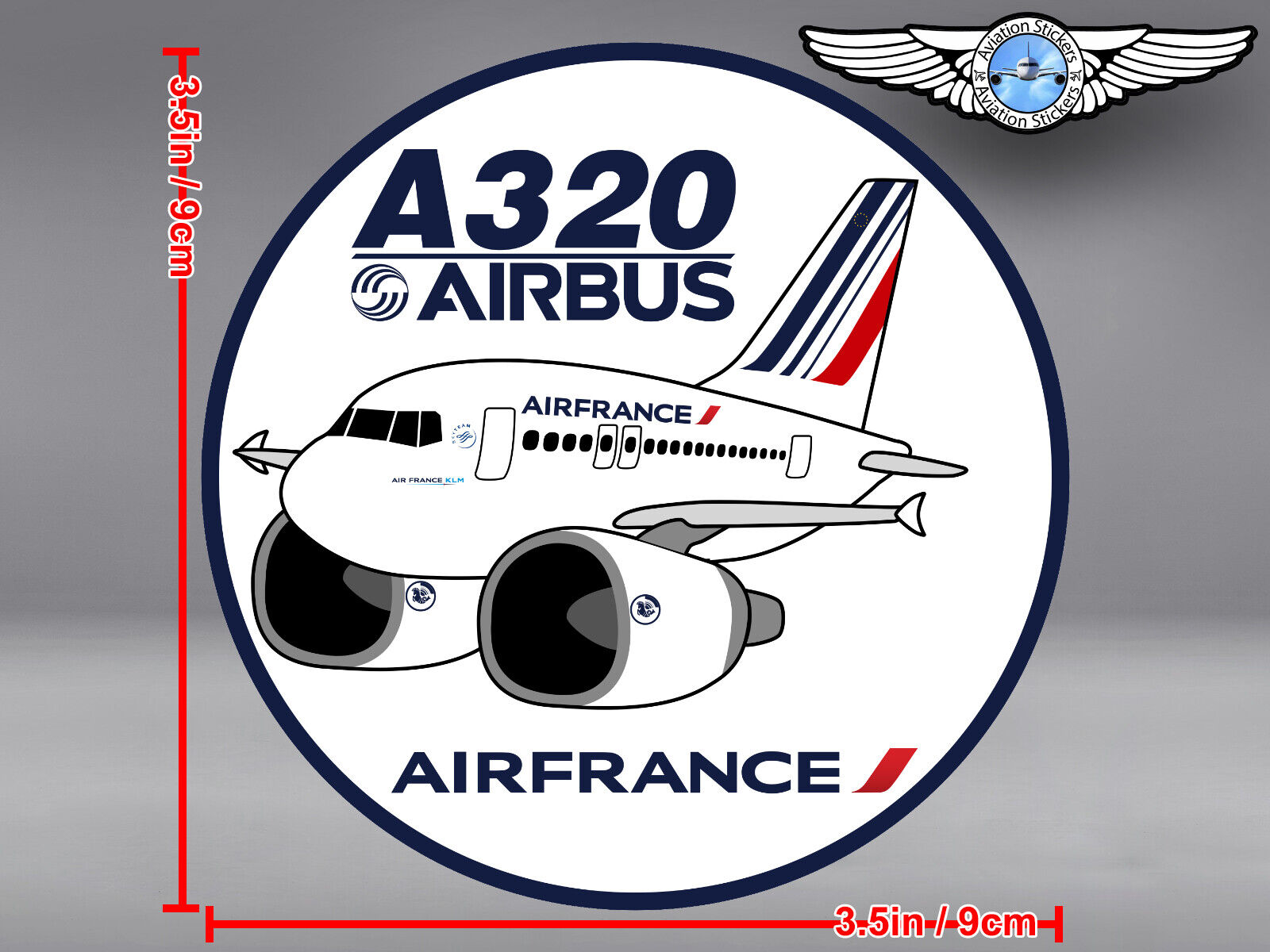 AIR FRANCE PUDGY AIRBUS A320 ROUND DECAL / STICKER