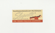 PAN AM US airline Sleeperette promotion poster stamp label picture