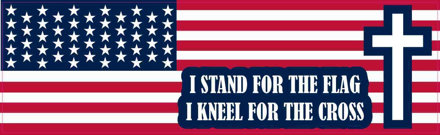 10x3 I Stand for the Flag I Kneel for the Cross Sticker Car Vehicle Bumper Decal
