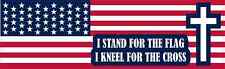 10x3 I Stand for the Flag I Kneel for the Cross Sticker Car Vehicle Bumper Decal picture