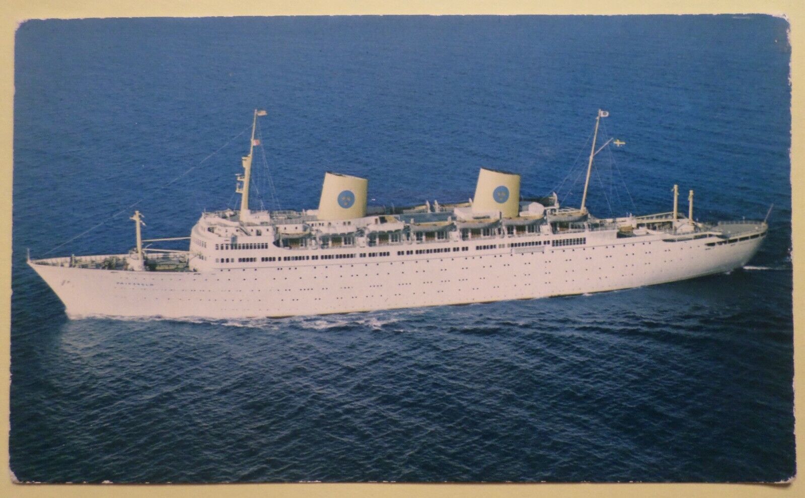 ms Gripsholm . Swedish American Line Cruise Ship Boat SAL Ocean Liner Navarino