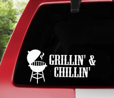 Grillin' and Chillin' Sticker - BBQ Smoker Lovers Grilling Vinyl Decal Car Truck picture