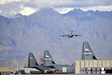 C-17 Globemaster III takes off into the mountains, Bagram Air Field, Afghanistan picture
