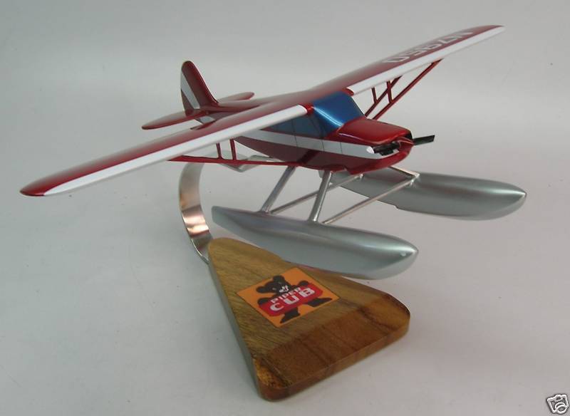 PA-12 Piper Cub Float Plane PA12 Airplane Wood Model 