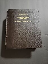 JEPPESEN AIRWAY MANUAL Pilot Leather Binder Book Maps Charts Terminal Guides VTG picture