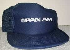 Original Vintage Pan Am SnapBack Hat Trucker Pilot Employee Uniform Cap 80s 90s picture