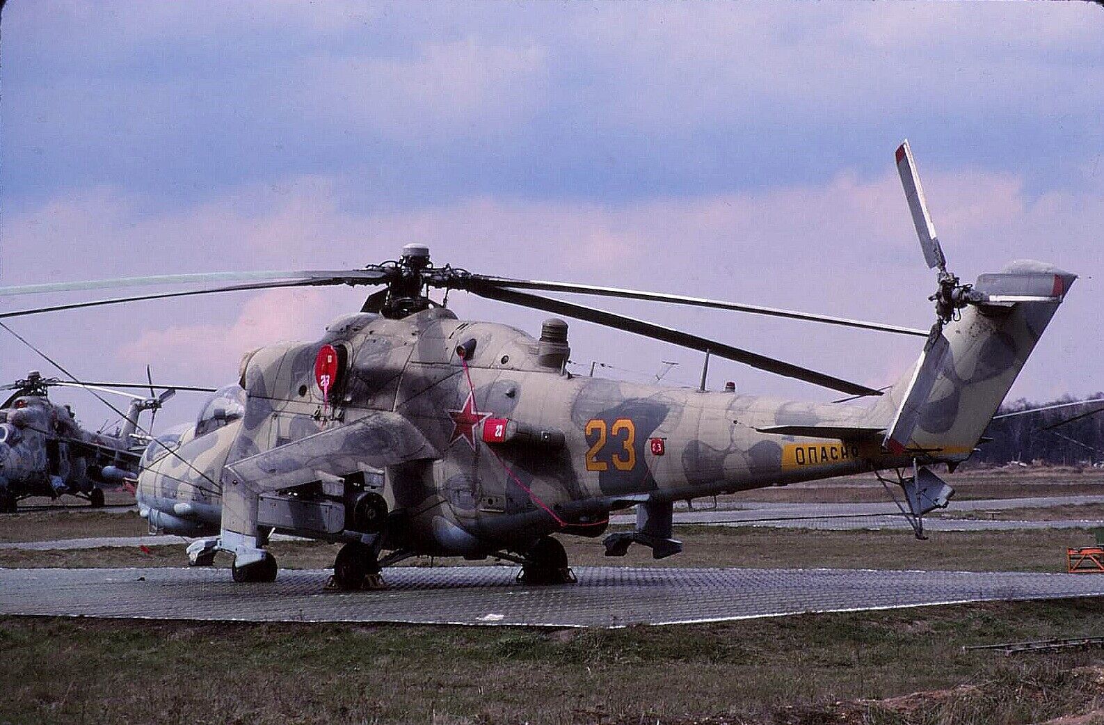 Original colour slide Mil Mi-24RCH Hind 23 of Russian Air Force