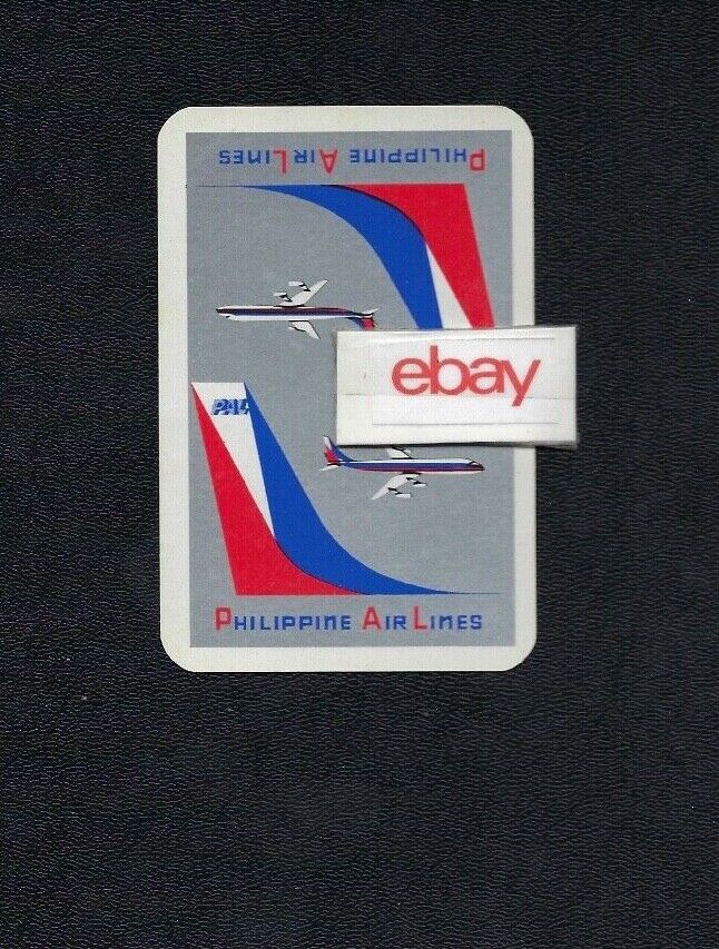 PHILIPPINE AIR LINES PAL SINGLE PLAYING CARD DC-8 FAN/JETS ART WORK 1960\'S