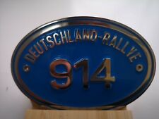 DEUTSCHE Rally Plate Vintage Badge N. 914 COMPATIBLE WITH Porsche 914 - EASY FIT picture