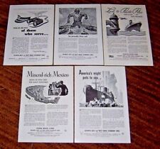 Lot of 5 Cruise Ads ATLANTIC GULF &WEST INDIES Steamship Lines; Cuba, Porto Rico picture
