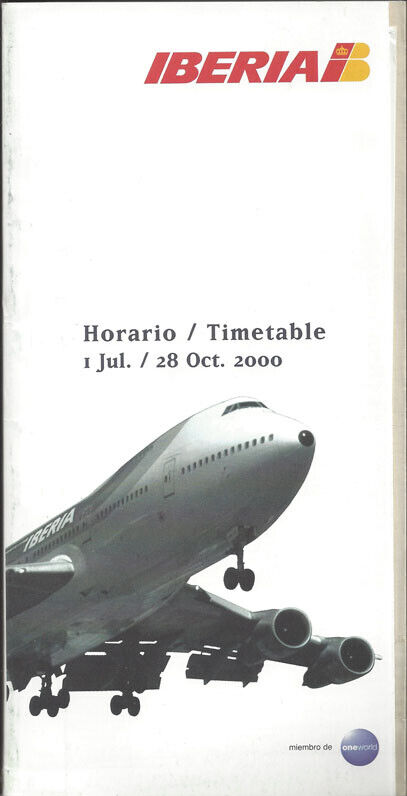 Iberia Air Lines of Spain system timetable 7/1/00 [2011]