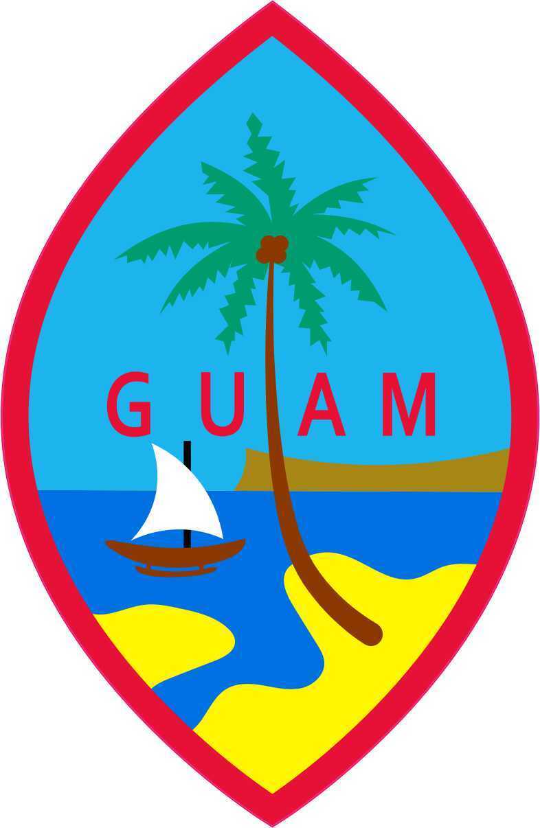 2.5in x 4in Seal of Guam Vinyl Sticker Car Truck Vehicle Bumper Decal