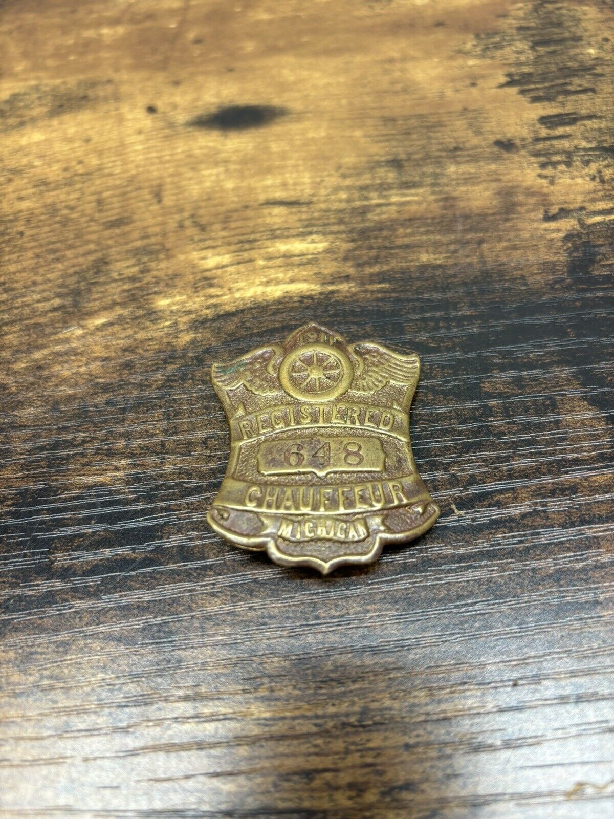 Michigan Chauffeur License Badge Pin 1911